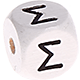 Dadi bianchi con lettere ad incavo 10 mm - Greco : Σ