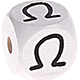Dadi bianchi con lettere ad incavo 10 mm - Greco : Ω