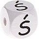 Dadi bianchi con lettere ad incavo 10 mm - Polacco : Ś
