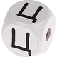 Dadi bianchi con lettere ad incavo 10 mm - Russo : Ц
