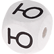 Dadi bianchi con lettere ad incavo 10 mm - Russo : Ю