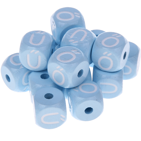 Dadi azzurro bambino con lettere ad incavo 10 mm - Ungherese
