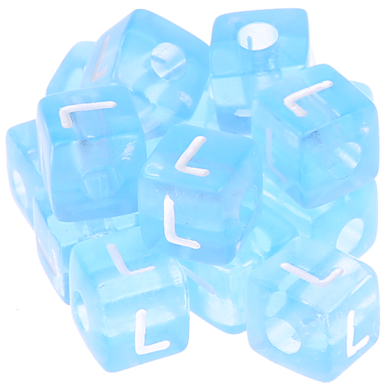 580 Dadi in plastica azzurra – Lettera L (0,5 Kg)