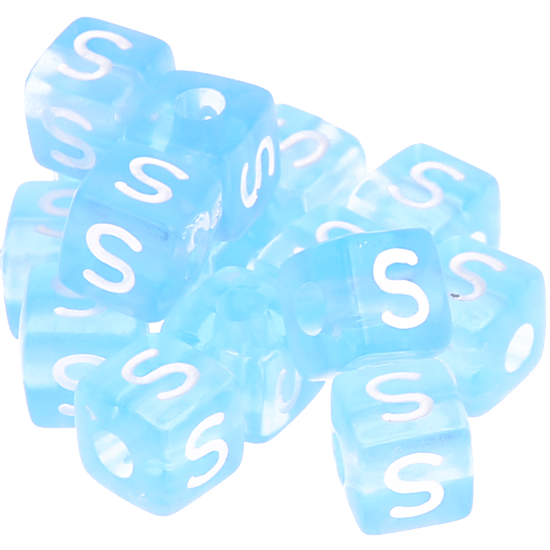 580 Dadi in plastica azzurra – Lettera S (0,5 Kg)