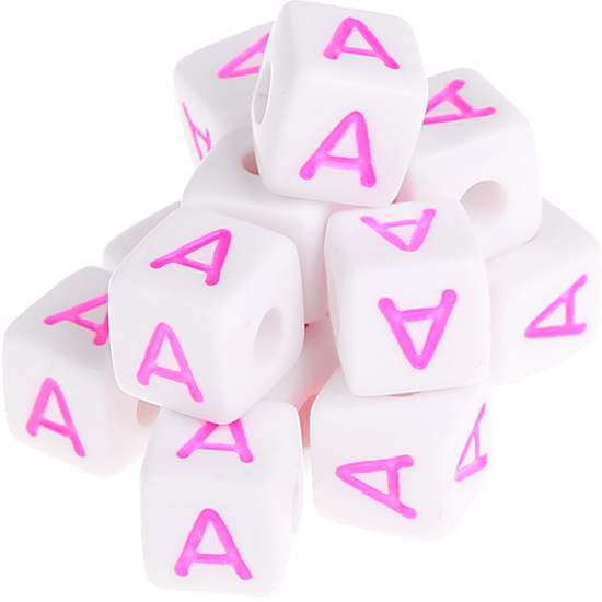 580 Dadi in plastica – Lettera rosa A (0,5 Kg)