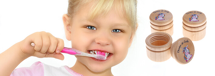 Graziose scatoline di denti da latte stampate in spagnolo con scritte o immagini carine