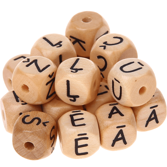 Geprägte Buchstabenwürfel 10mm - Lettisch