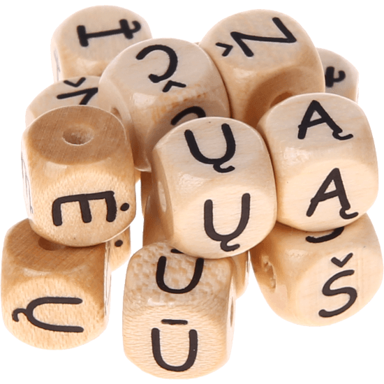 Geprägte Buchstabenwürfel 10mm - Litauisch