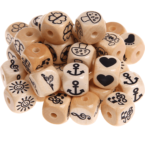 Geprägte Buchstabenwürfel 10mm - Bilder