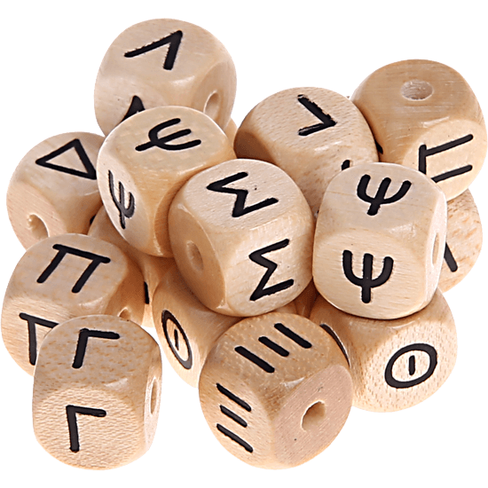Geprägte Buchstabenwürfel 10mm - Griechisch