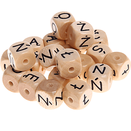 Geprägte Buchstabenwürfel 10mm - Polnisch