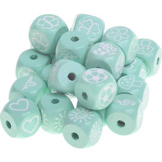Dadi menta con lettere ad incavo 10 mm – Immagini