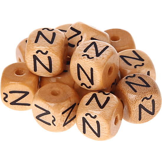 Geprägte Buchstabenwürfel 10mm - Spanisch