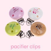 Pacifier clips plain and with motif