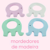 Mordedor de madeira para brincar e para aprender
