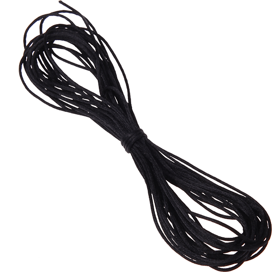 Cordoncino satinato nero Kumihimo – 1 m