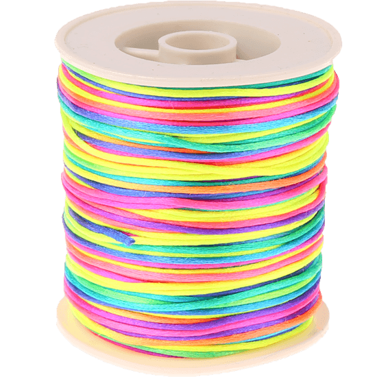 Cordoncino satinato arcobaleno Kumihimo – 50 m