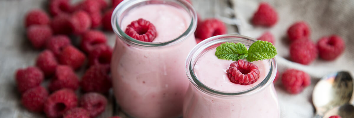 Frullato di lamponi e yogurt