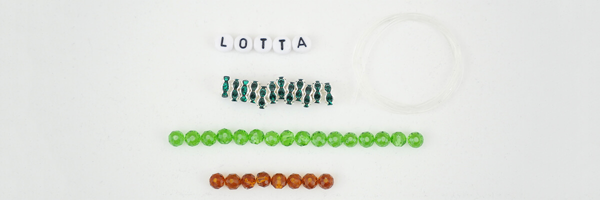 Bastelmaterial für Kinderarmband mit Namen