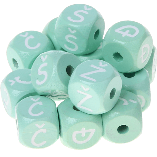 Dadi menta con lettere ad incavo 10 mm - Croato