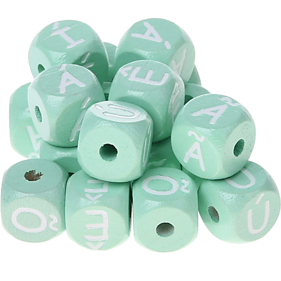 Dadi menta con lettere ad incavo 10 mm - Portoghese