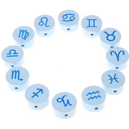 Perlina con motivo “Segni dello Zodiaco – azzurro”