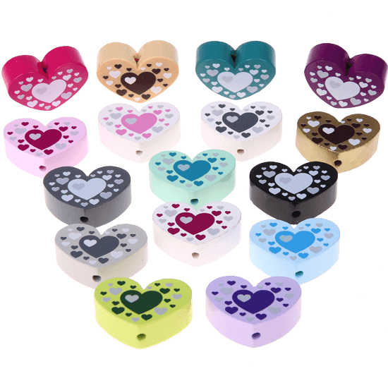 Perlina con motivo “Cuore con cuori”