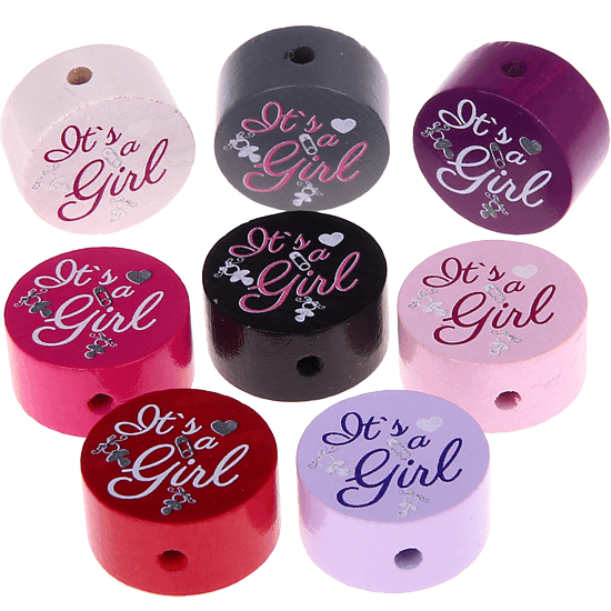 Perlina con motivo "It's a girl"