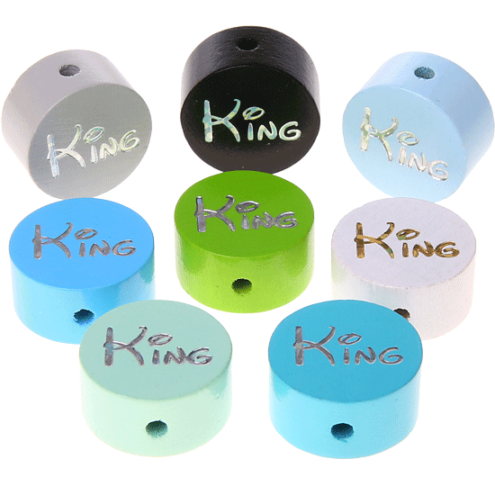 Perlina con motivo glitterato “King”