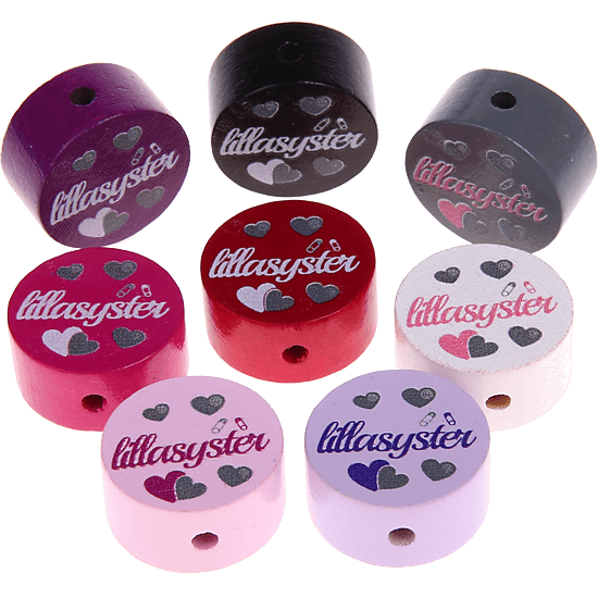Motivperle "Lillasyster" (Schwedisch)