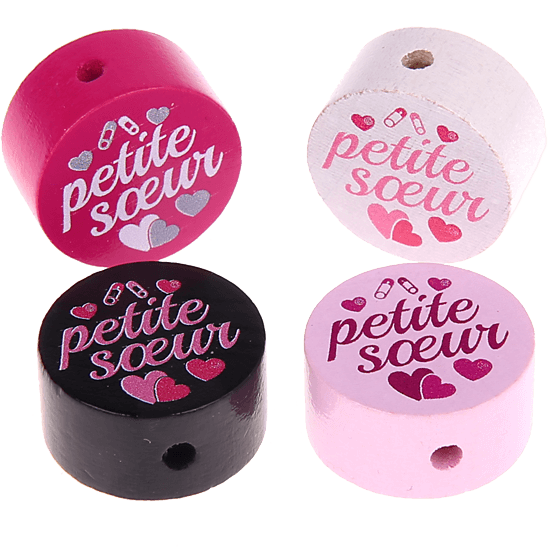 Motivperle "petite sœur" (Französisch)