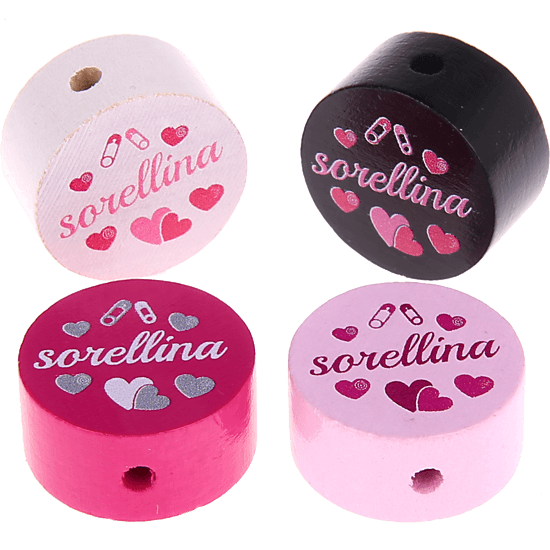 Motivperle "sorellina" (Italienisch)