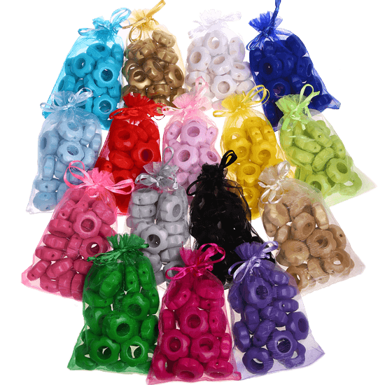 100 Sacchettini in organza assortiti 18cm x 13cm