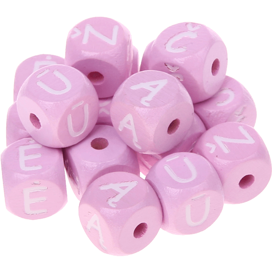 Rosa Geprägte Buchstabenwürfel 10 mm - Litauisch