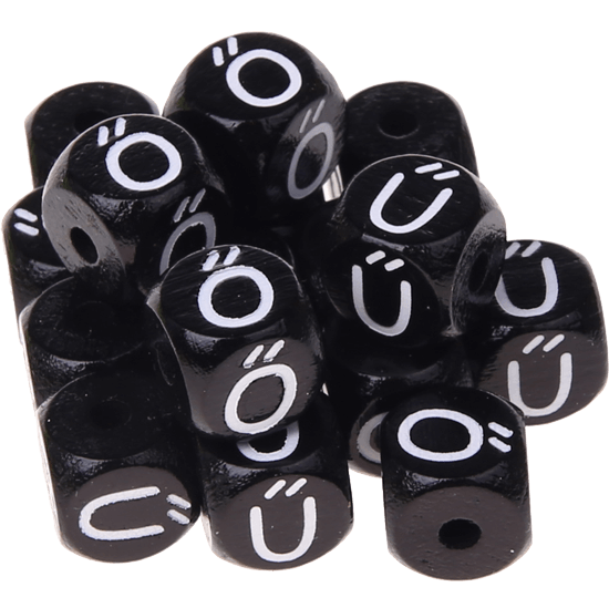 Dadi neri con lettere ad incavo 10 mm - Ungherese