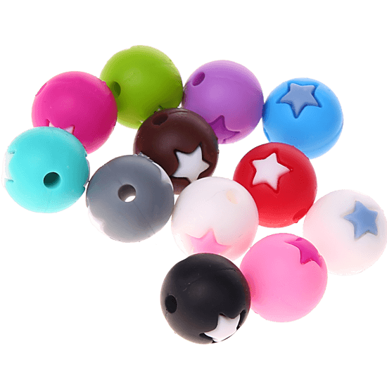 Distanziatori tondi in silicone -stella- 12 mm