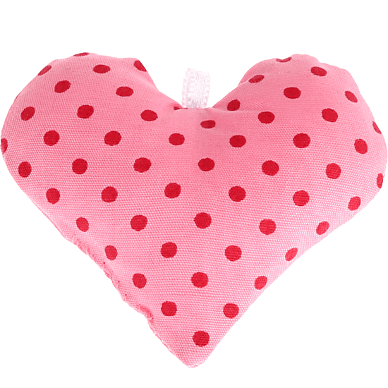 Cuoricino in tessuto a pois – Rosa bambina