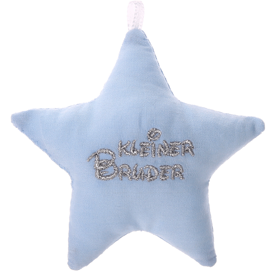 Stellina in tessuto con - Azzurro bambino - „Kleiner Bruder“