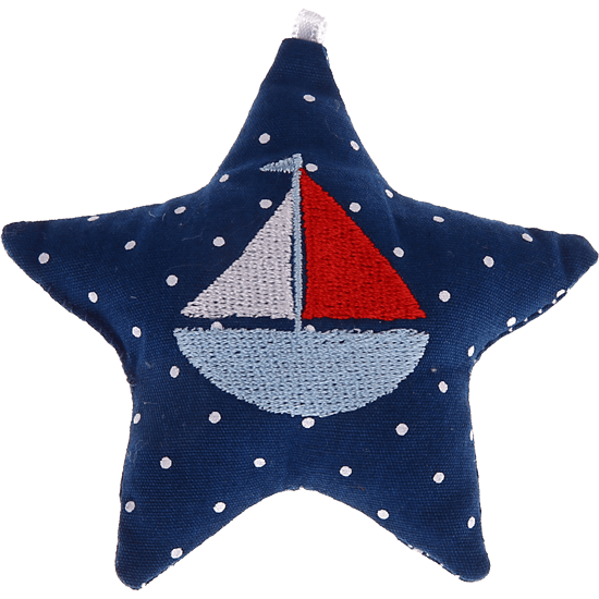Stellina in tessuto con barchetta – Blu