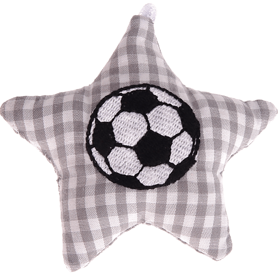 Stellina in tessuto con pallone da calcio – Grigio