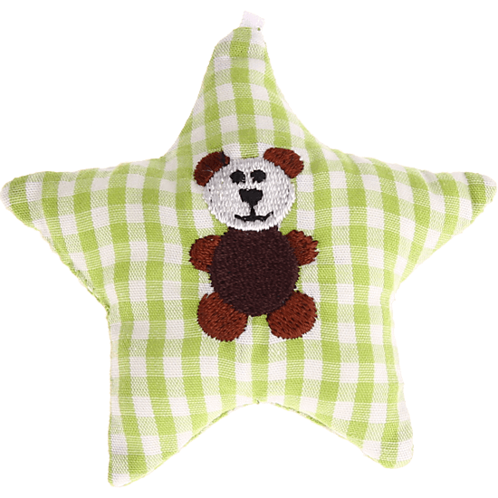Stellina in tessuto con orsetto – Verde
