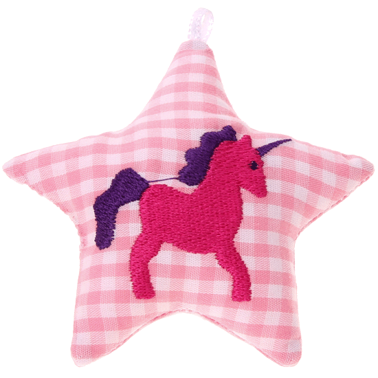 Stellina in tessuto con unicorno – Rosa