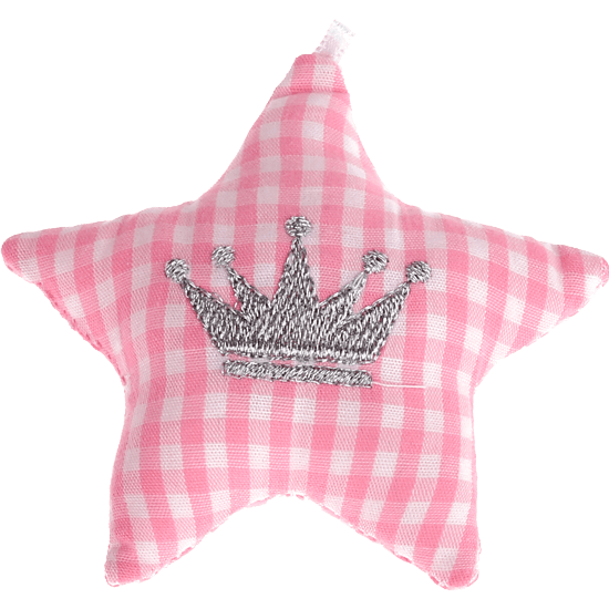 Stellina in tessuto con corona – Rosa